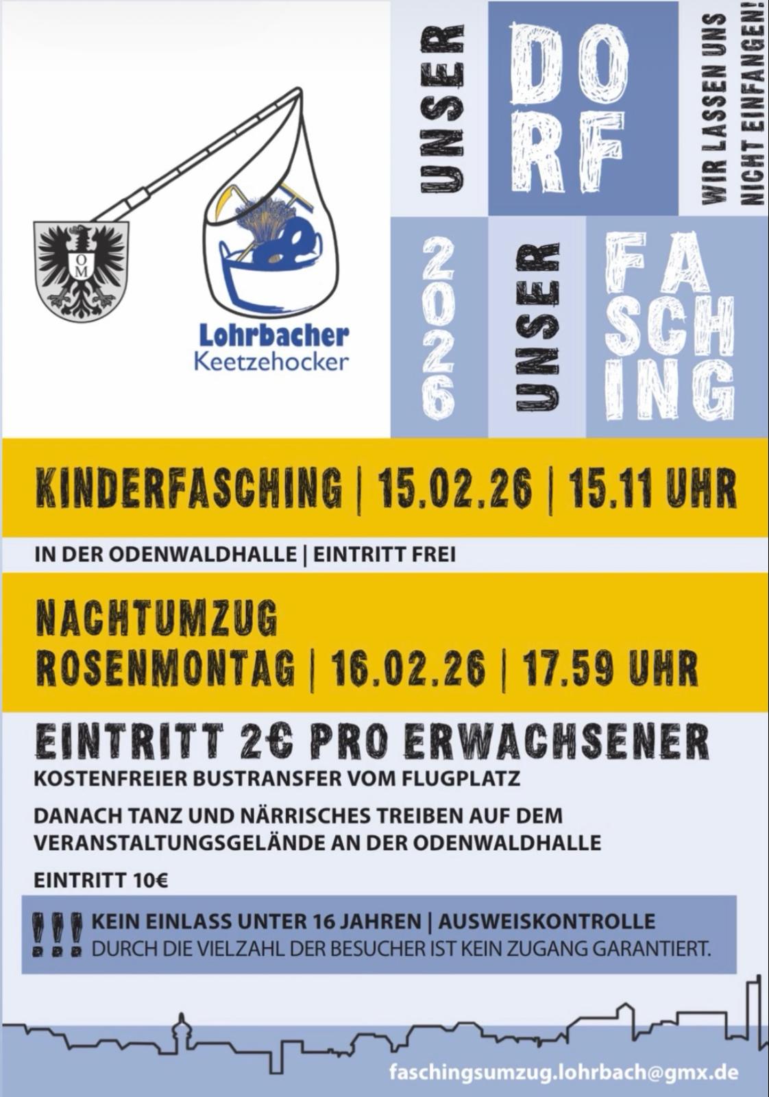 Fasching 2026 in Lohrbach